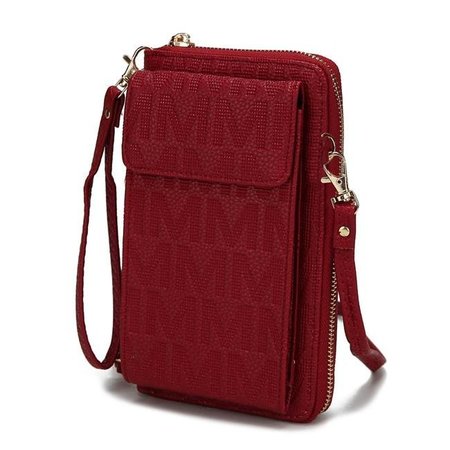 MKF COLLECTION BY MIA K MKF Collection by Mia K MKF-PU7791PW Caddy Phone Wallet Crossbody Bag; Red MKF-PU7791PW